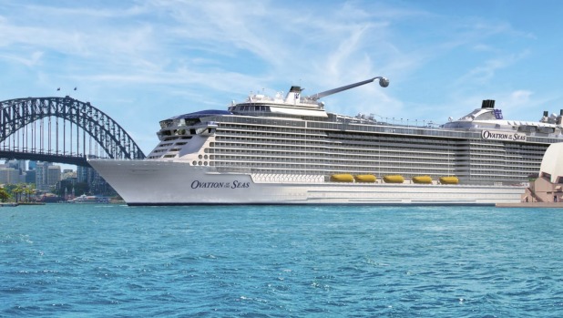 Artist impression of Royal Caribbean's new Ovation of the Seas, the world's newest cruise ship.
